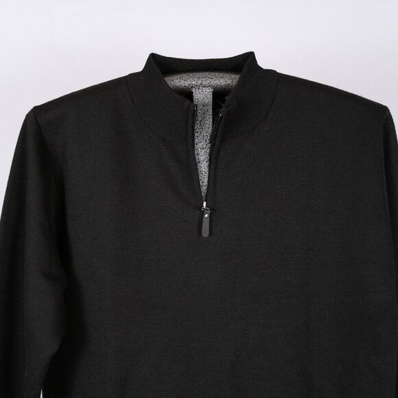 NEW Marx & Dutch Collection 1/4 Zip Pullover Sweater Black Men's Size MEDIUM - Picture 2 of 6